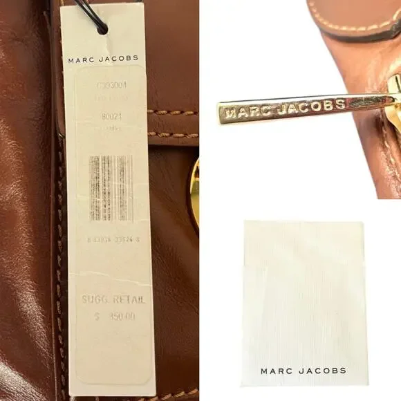 NWT Marc Jacobs Lisa Leather Shoulder Hobo Bag Multi Pockets Brown Y2K Vintage - Picture 2 of 9